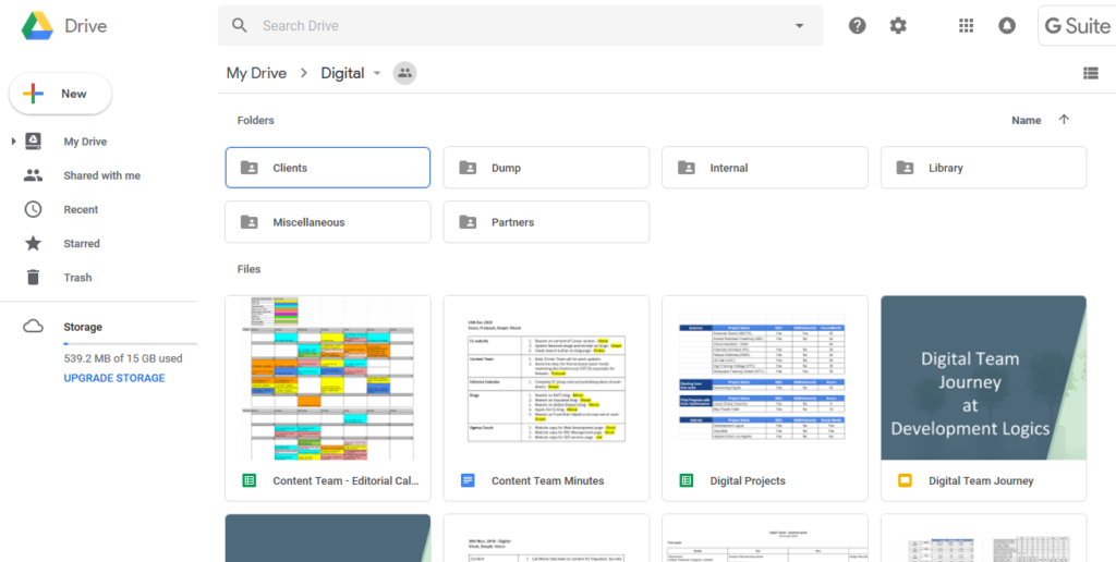 Google drive at DL